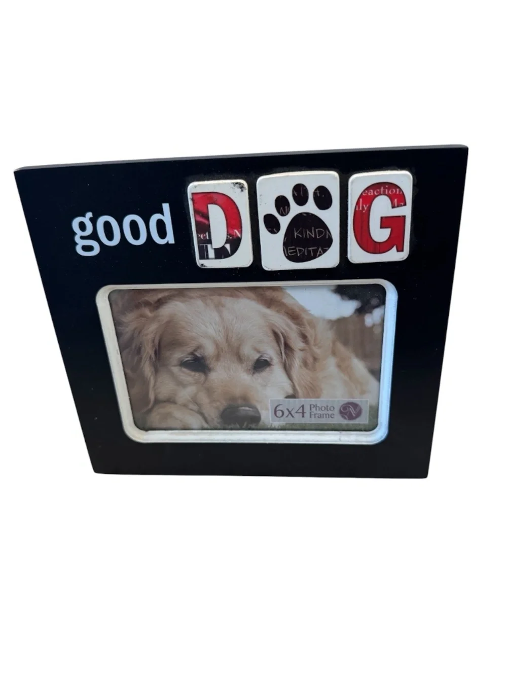 Good Dog 6 x4 photo frame black and white home decor table or wall hang